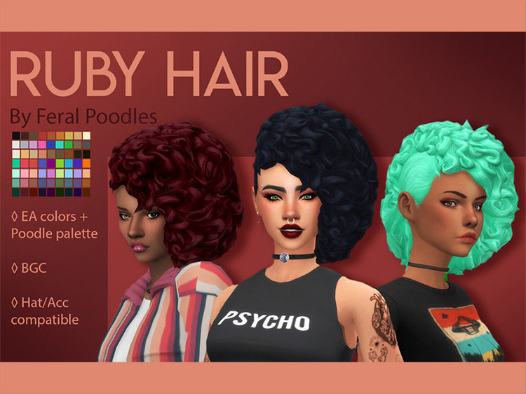 Ruby Hair / Sims 4 CC