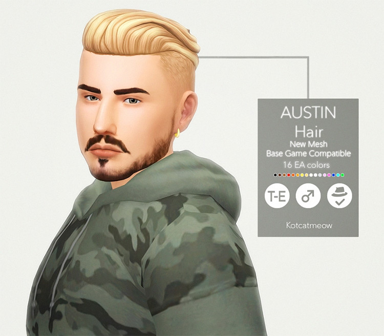 Sims 4 Maxis Match Undercut Hair CC  Guys   Girls    FandomSpot - 98