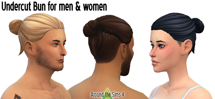 Undercut Bun for Men & Women / Sims 4 CC