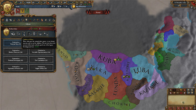 Kuba's starting position and national idea set / EU4