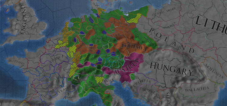 Holy Roman Empire at game start in EU4