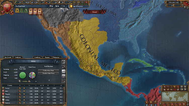 The Mexico colonial region / Europa Universalis IV