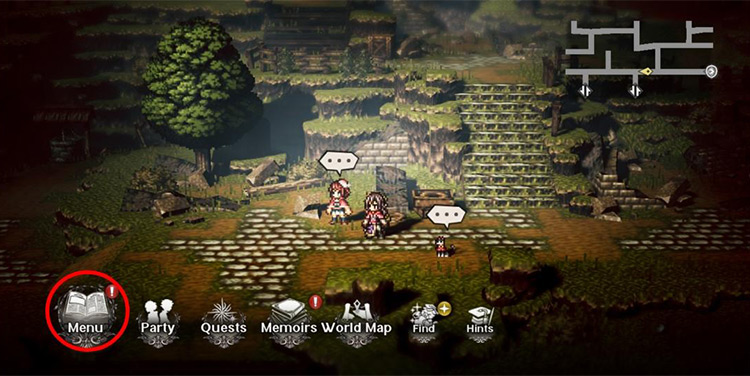 Main Screen > Menu / Octopath Traveler: Champions of the Continent