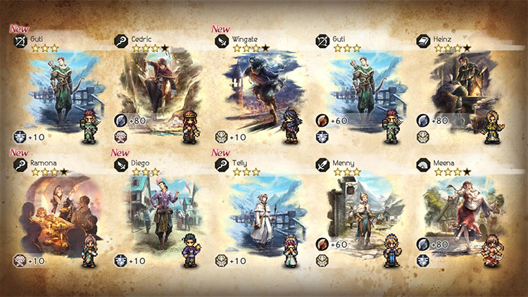 Guide Results (x10 Pulls) / Octopath Traveler: Champions of the Continent