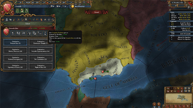 Granada national ideas and starting situation / Europa Universalis IV
