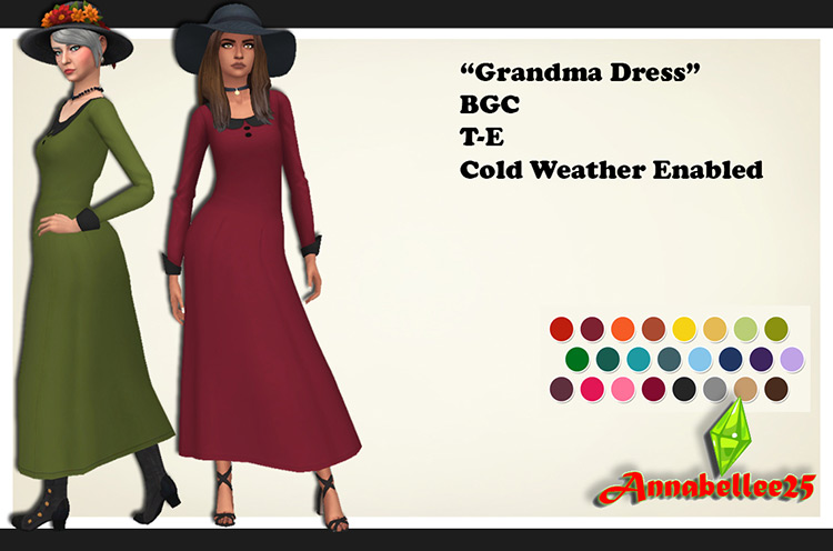 Grandma Dress / Sims 4 CC