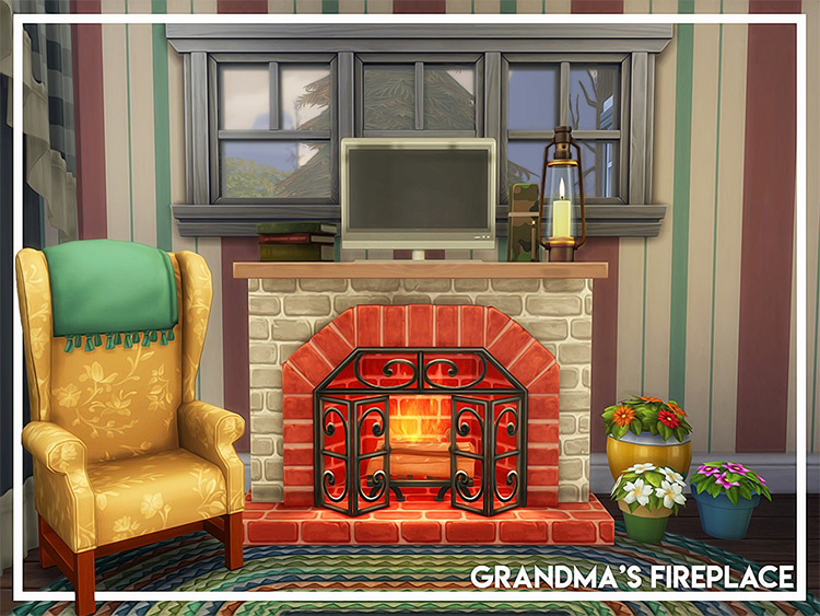 Grandma’s Fireplace / Sims 4 CC