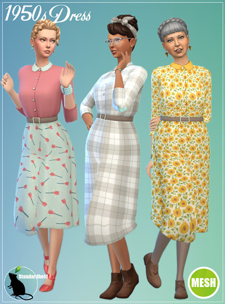 1950’s Dress / Sims 4 CC