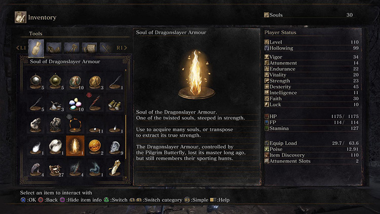 Every Boss will drop a Soul, a special item that can be traded for equipment and spells / DS3