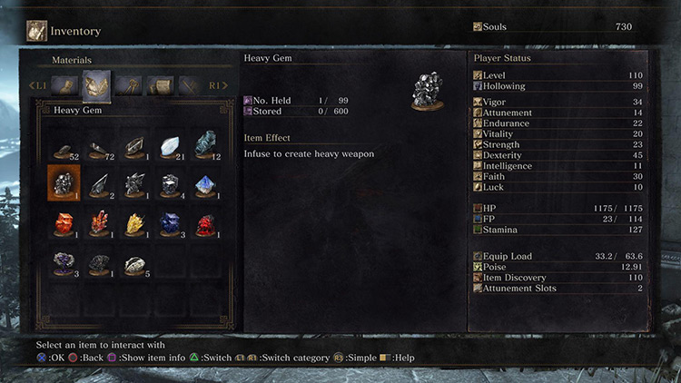 Vordt’s Great Hammer misses out on excellent weapon infusions such as Heavy and Lightning / Dark Souls 3