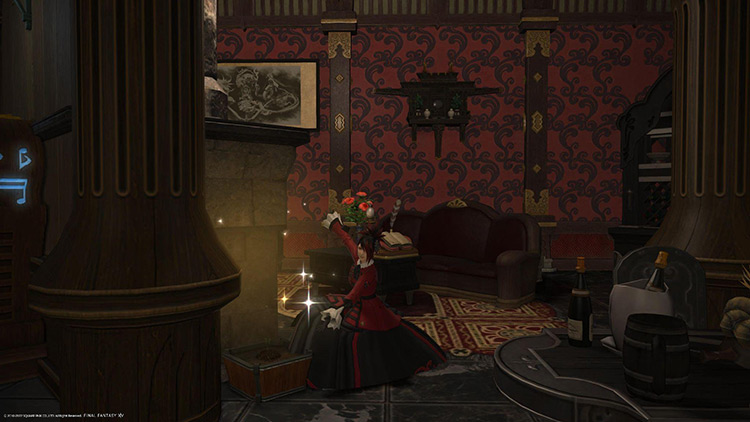 Showcasing the flowerpot inside of an FC Room. Decor not included / FFXIV