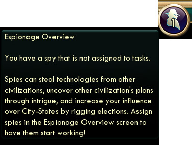 Espionage Overview Button / Civ 5