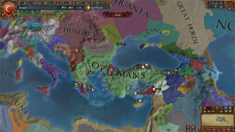 The Ottoman sultanate’s starting situation / Europa Universalis IV