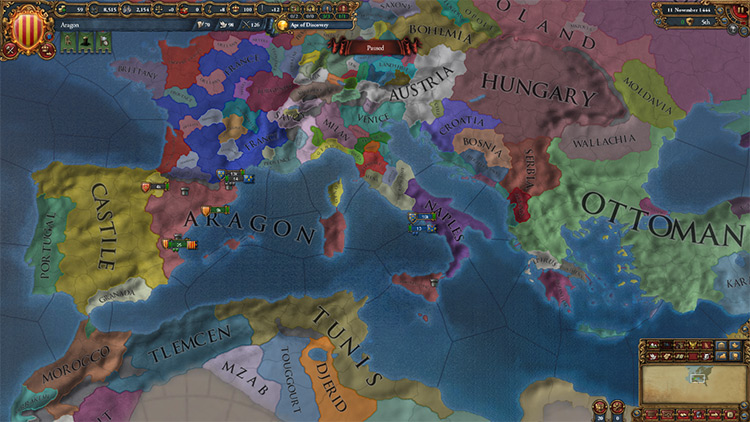 Aragon's starting situation / Europa Universalis IV