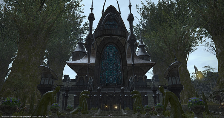 Haukke Manor’s entrance in the Central Shroud / FFXIV