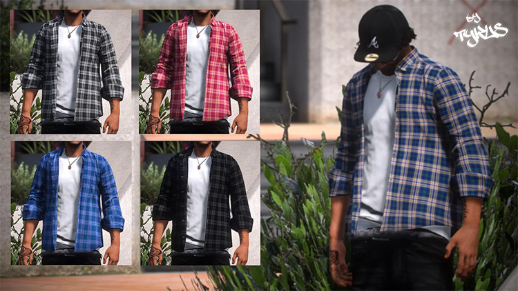 Rolled-up Sleeves Flannel for MP Male / GTA5 Mod