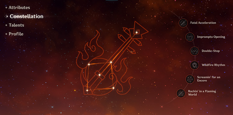 Xinyan’s constellation screen / Genshin Impact