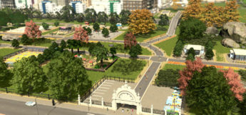 Main gate of a city park in Cities: Skylines
