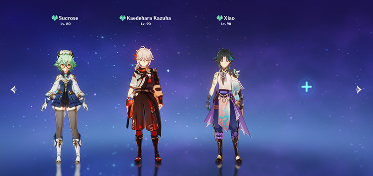 Other Anemo units: Sucrose, Kazuha, and Xiao / Genshin Impact