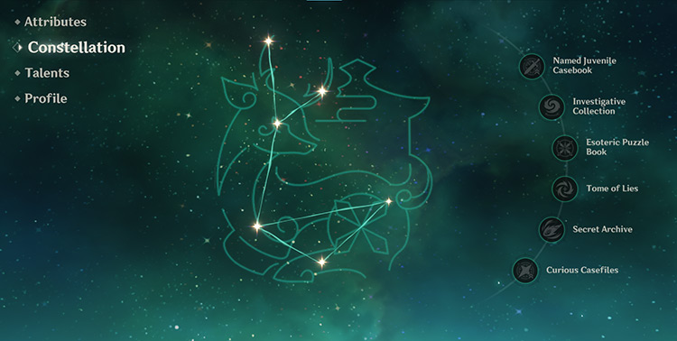 Heizou’s constellation screen / Genshin Impact