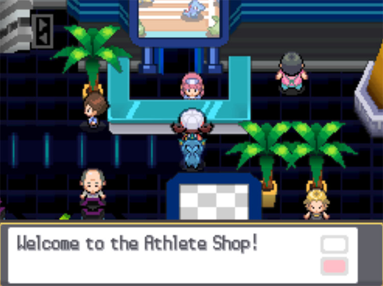 The Athlete Shop, found in the top-right corner of the Pokéathlon Dome / Pokemon HGSS