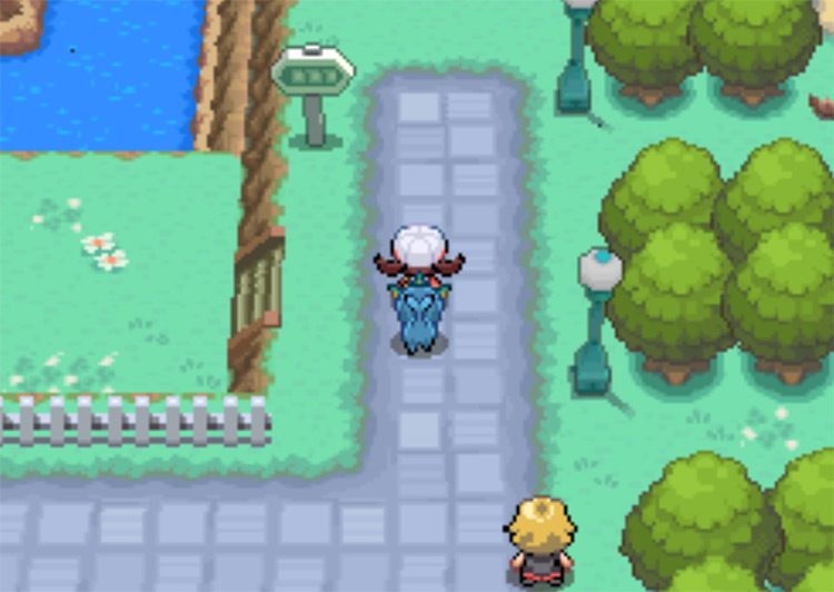 The north exit of Cerulean City leading to Route 24 / Pokemon HGSS