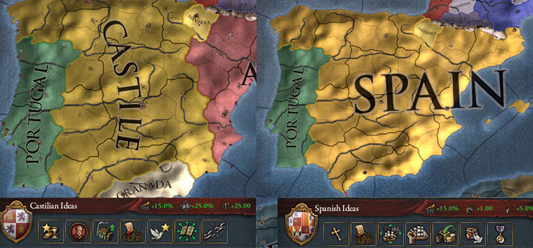 EU4: Castile vs. Spain Ideas (Comparison)