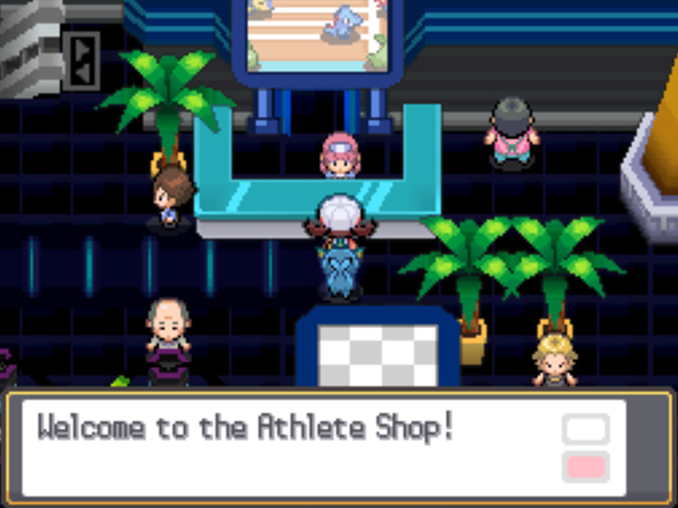 The Athlete Shop, found in the top-right corner of the Pokéathlon Dome / Pokémon HGSS