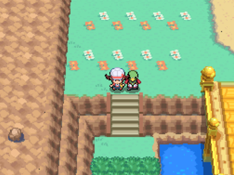 The stairs you'll need to descend on Route 25 / Pokémon HGSS