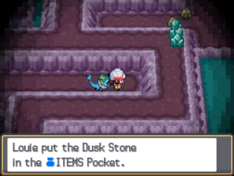 The location of the Dusk Stone in Cerulean Cave / Pokémon HGSS