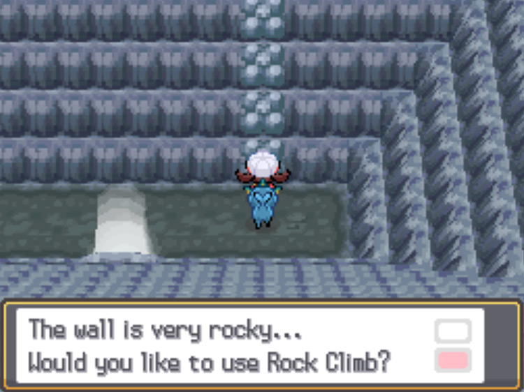 The first Rock Climb opportunity inside Mt. Silver / Pokémon HGSS