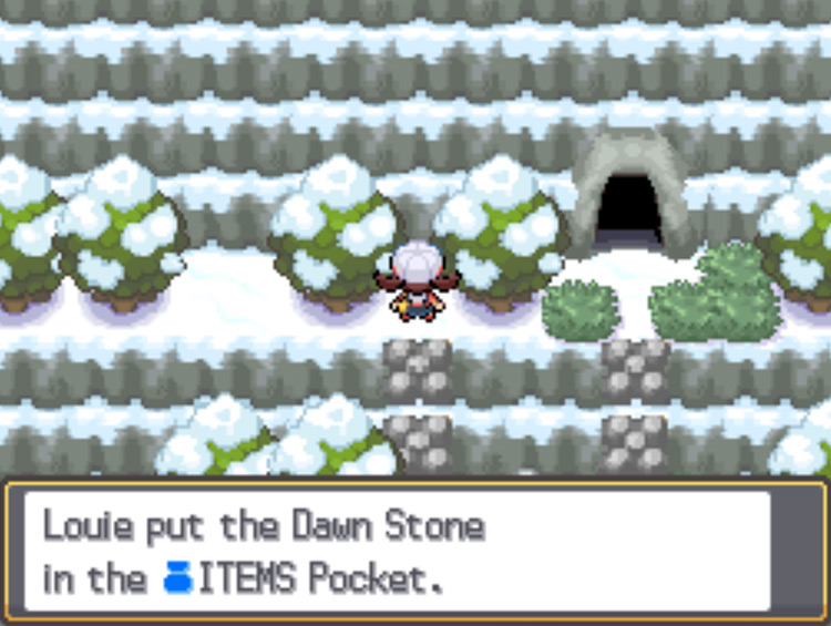 The location of the Dawn Stone on Mt. Silver / Pokémon HGSS