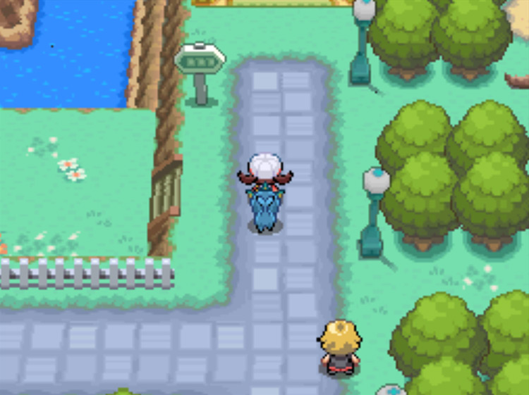The north exit of Cerulean City leading to Route 24 / Pokémon HeartGold and SoulSilver
