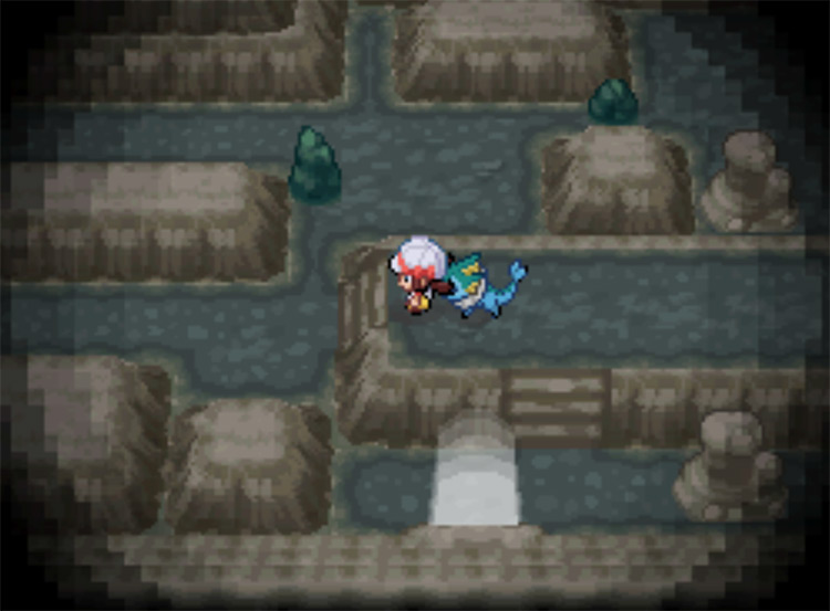 The first left turn inside Rock Tunnel / Pokemon HGSS