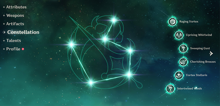 C6 Anemo Traveler’s constellation screen / Genshin Impact
