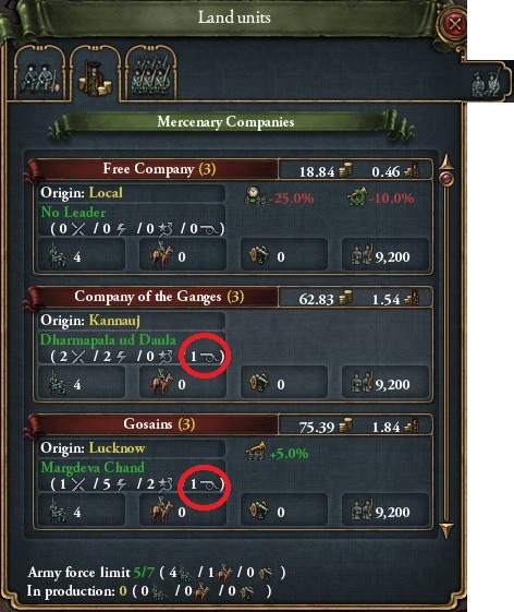Hiring Mercs with Siege Pips in the Production Interface / EU4