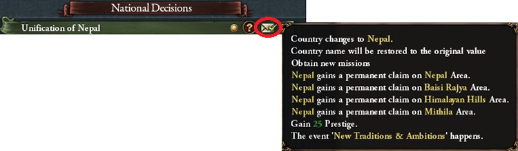 The Decision for Forming Nepal / EU4
