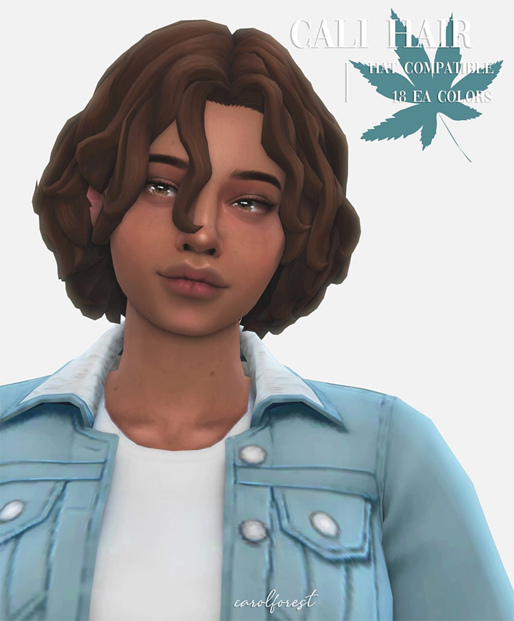 30  Best Short Curly Hair CC for The Sims 4  Guys   Girls    - 93