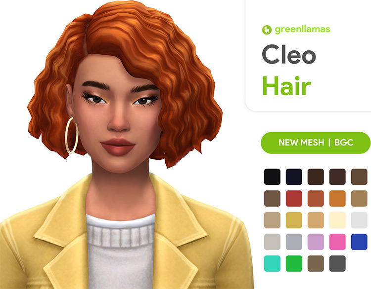 30  Best Short Curly Hair CC for The Sims 4  Guys   Girls    - 86