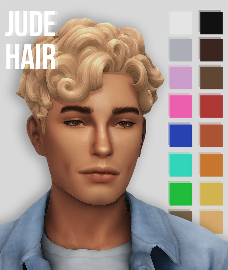 30  Best Short Curly Hair CC for The Sims 4  Guys   Girls    FandomSpot - 84