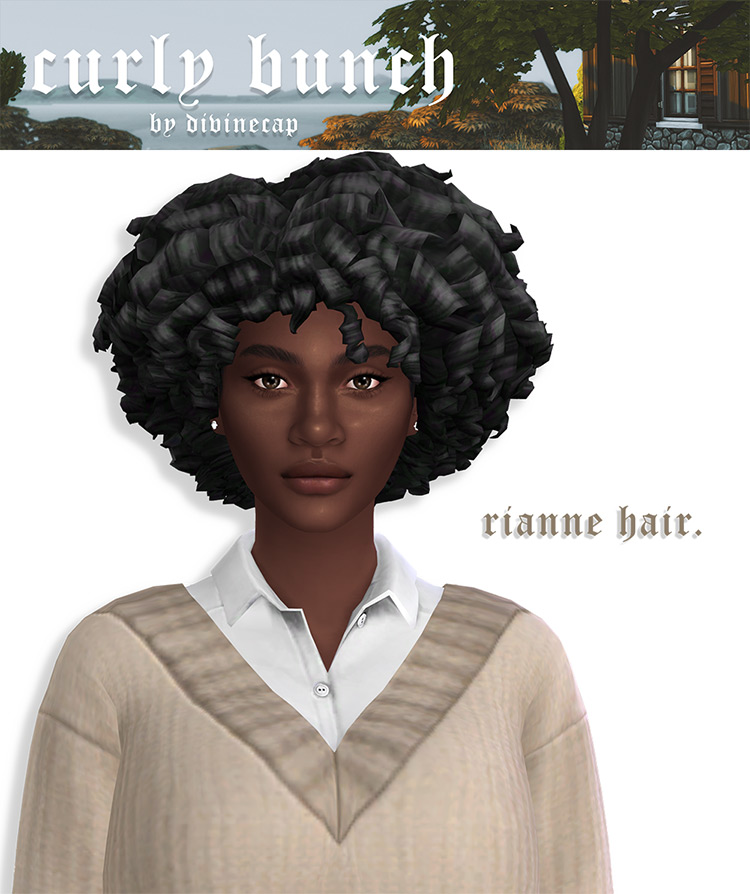 Curly Bunch: Rianne Hair / Sims 4 CC