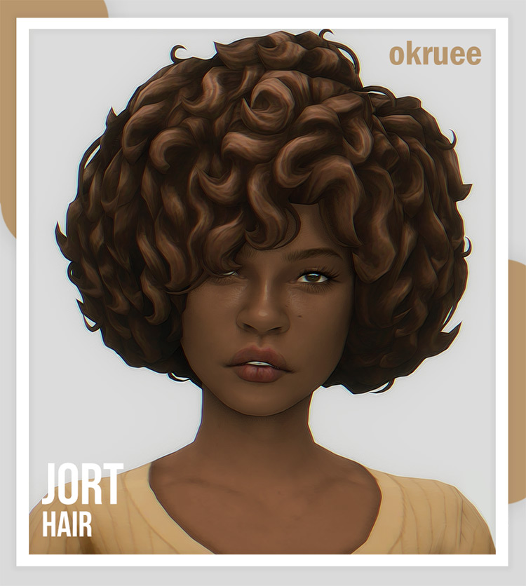 30  Best Short Curly Hair CC for The Sims 4  Guys   Girls    - 68