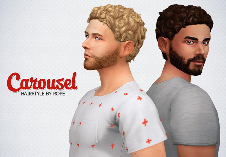 30  Best Short Curly Hair CC for The Sims 4  Guys   Girls    - 42