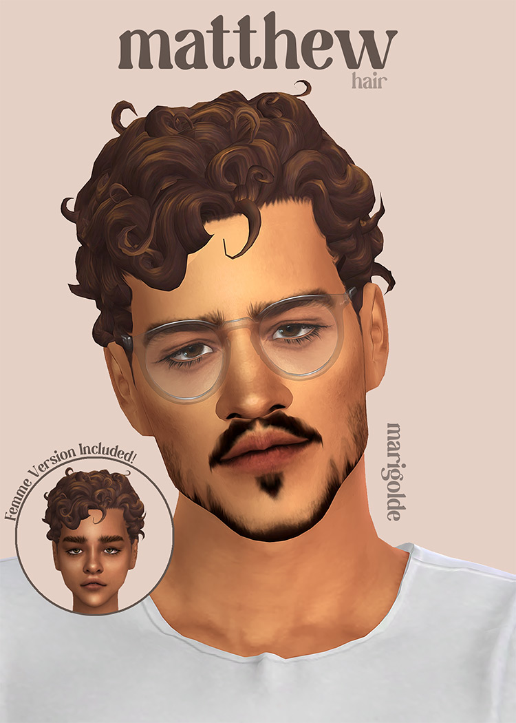 30  Best Short Curly Hair CC for The Sims 4  Guys   Girls    FandomSpot - 73