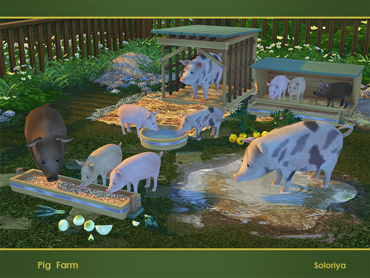 Pig Farm Deco / Sims 4 CC
