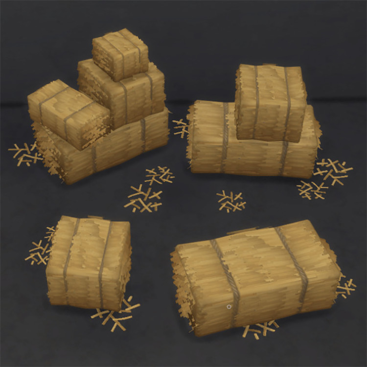 Hay Bale Surface + Seating / Sims 4 CC