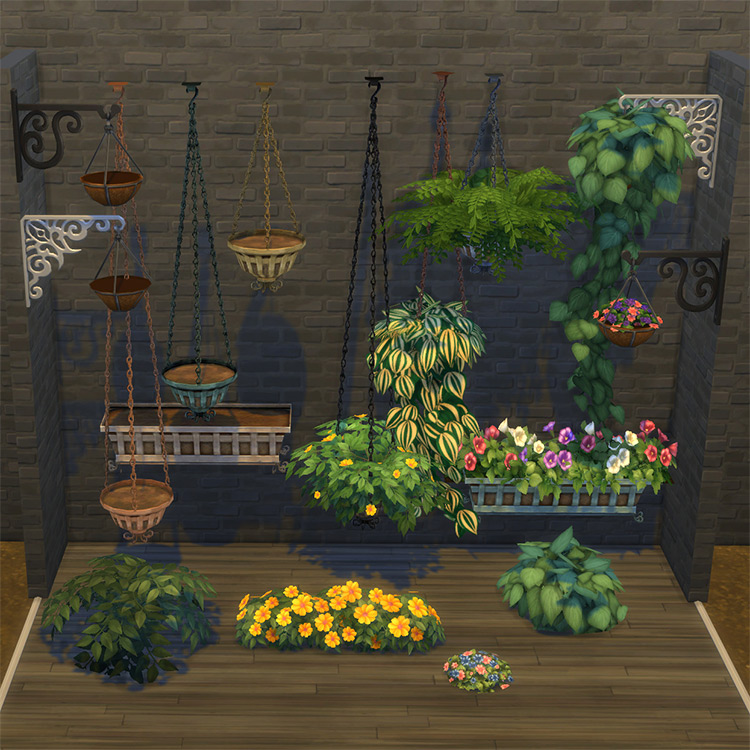 French Quarter Hanging Plants / Sims 4 CC