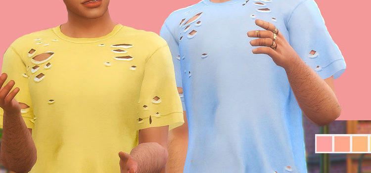 Sims 4 CC: Ripped & Torn Shirts (Guys + Girls)