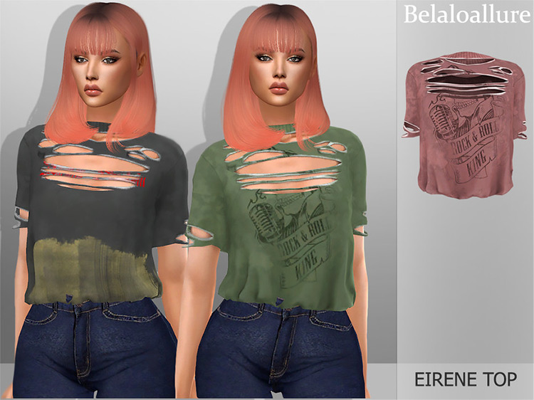 Sims 4 CC  Ripped   Torn Shirts  Guys   Girls    - 18