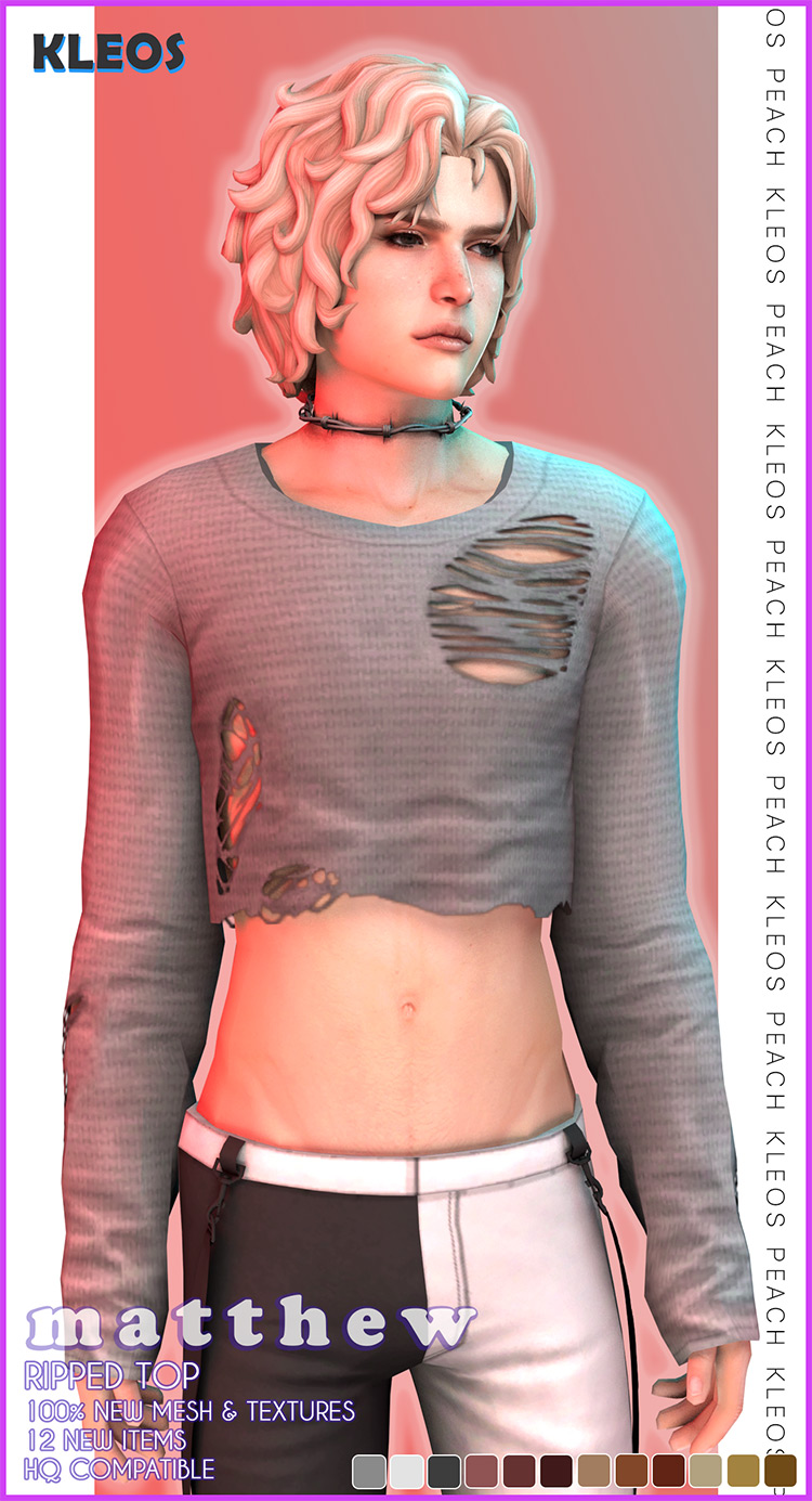 Sims 4 CC  Ripped   Torn Shirts  Guys   Girls    FandomSpot - 46